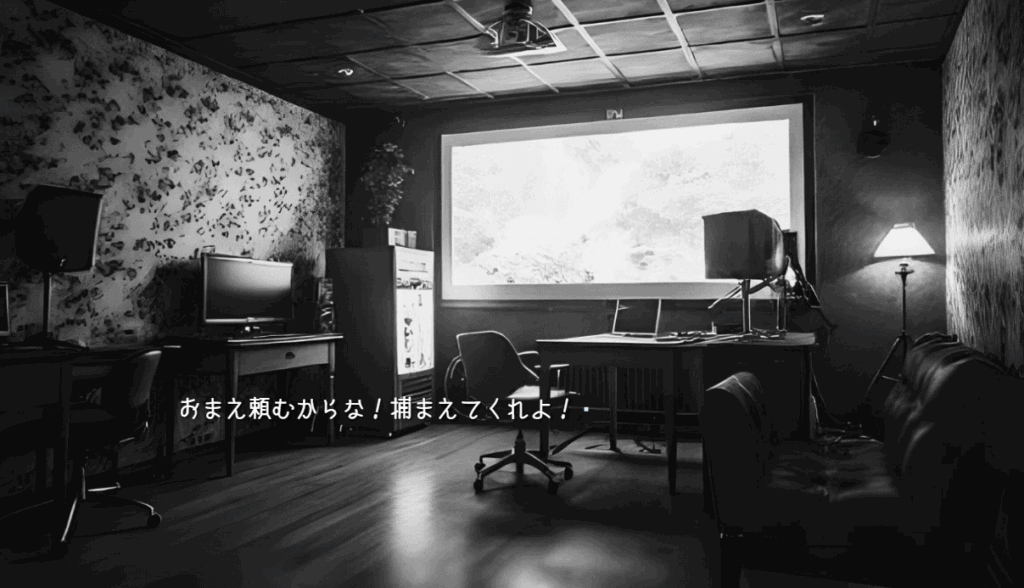 [画像：positionで位置を調整したメッセージウインドウ]
